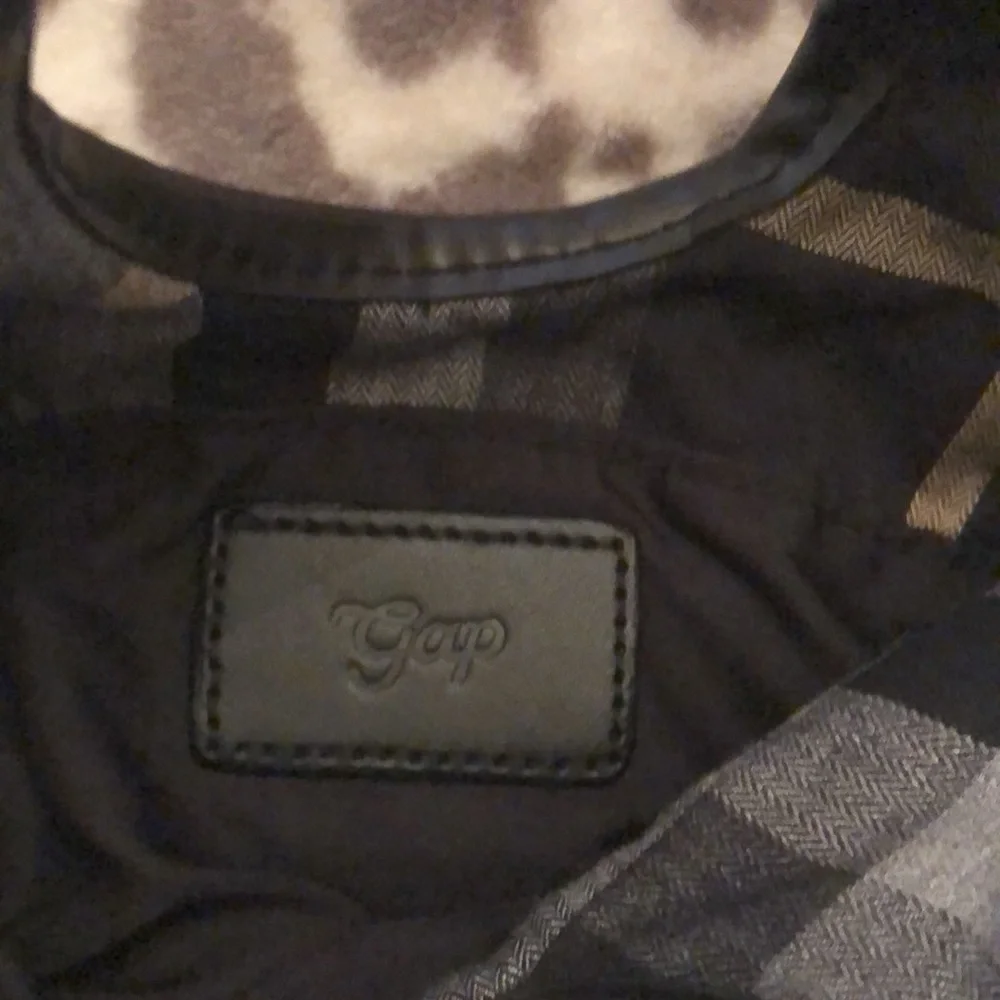 2009 babyGap Black Plaid Purse Bag Cotton Faux Leather Trim